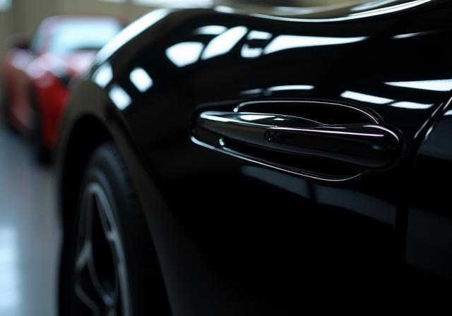 Carrozzeria lucida e brillante dopo la lucidatura, riflettendo la luce in modo impeccabile